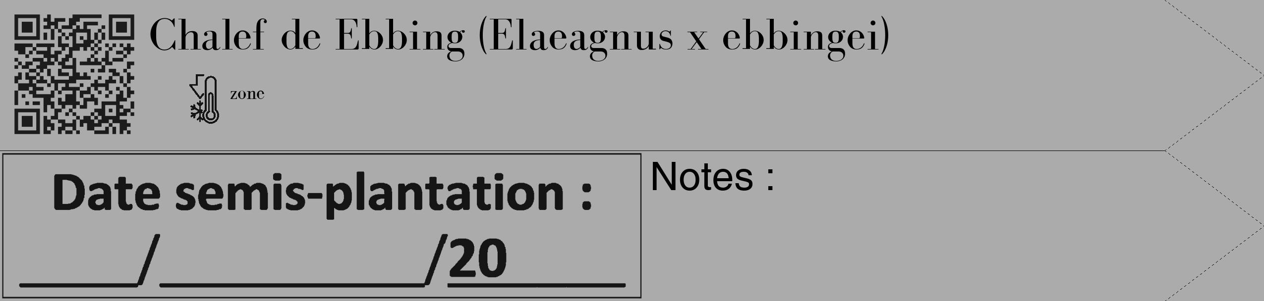 Étiquette de : Elaeagnus x ebbingei - format c - style noire37_simple_simplebod avec qrcode et comestibilité
