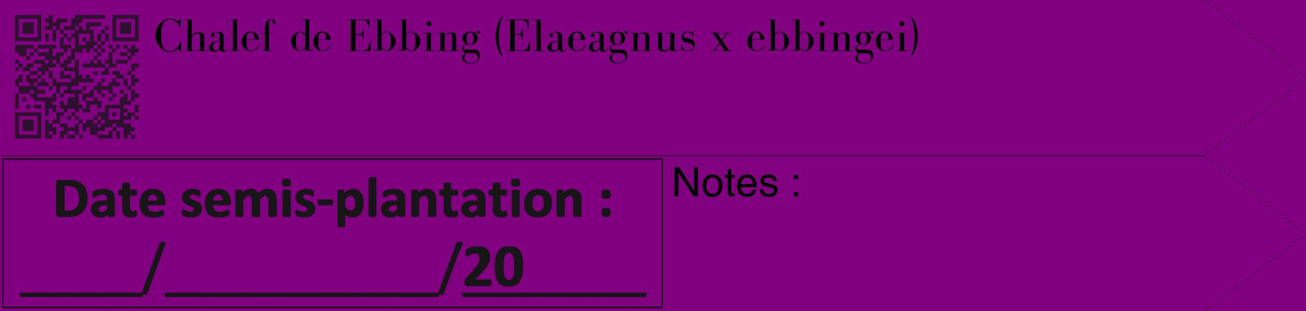 Étiquette de : Elaeagnus x ebbingei - format c - style noire46_simple_simplebod avec qrcode et comestibilité