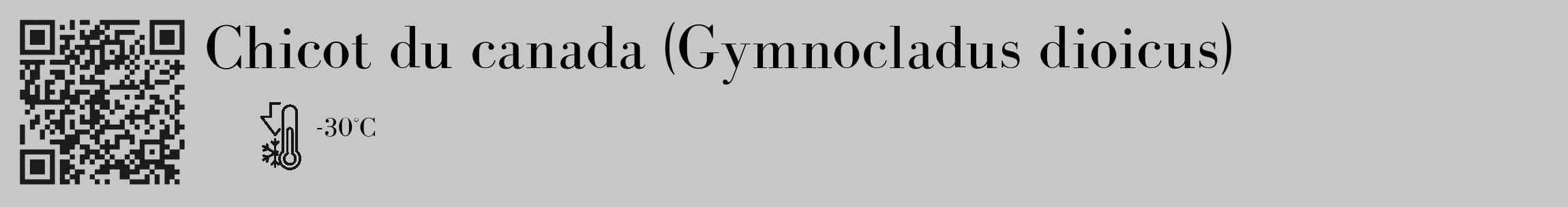 Étiquette de : Gymnocladus dioicus - format c - style noire15_basique_basiquebod avec qrcode et comestibilité
