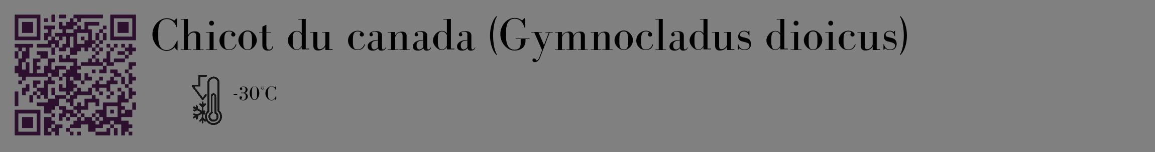 Étiquette de : Gymnocladus dioicus - format c - style noire57_basique_basiquebod avec qrcode et comestibilité