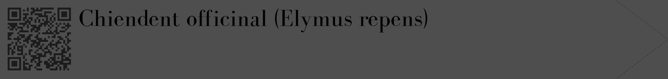 Étiquette de : Elymus repens - format c - style noire33_simple_simplebod avec qrcode et comestibilité