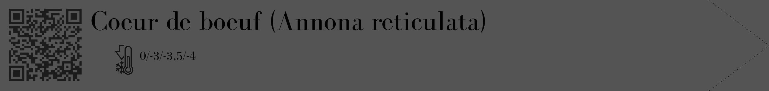 Étiquette de : Annona reticulata - format c - style noire36_simple_simplebod avec qrcode et comestibilité