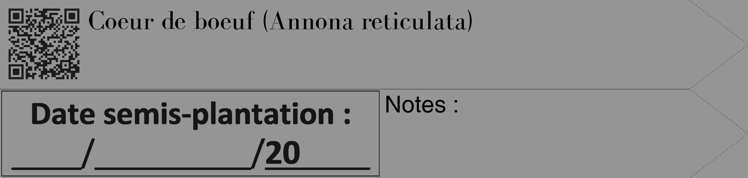 Étiquette de : Annona reticulata - format c - style noire16_simple_simplebod avec qrcode et comestibilité