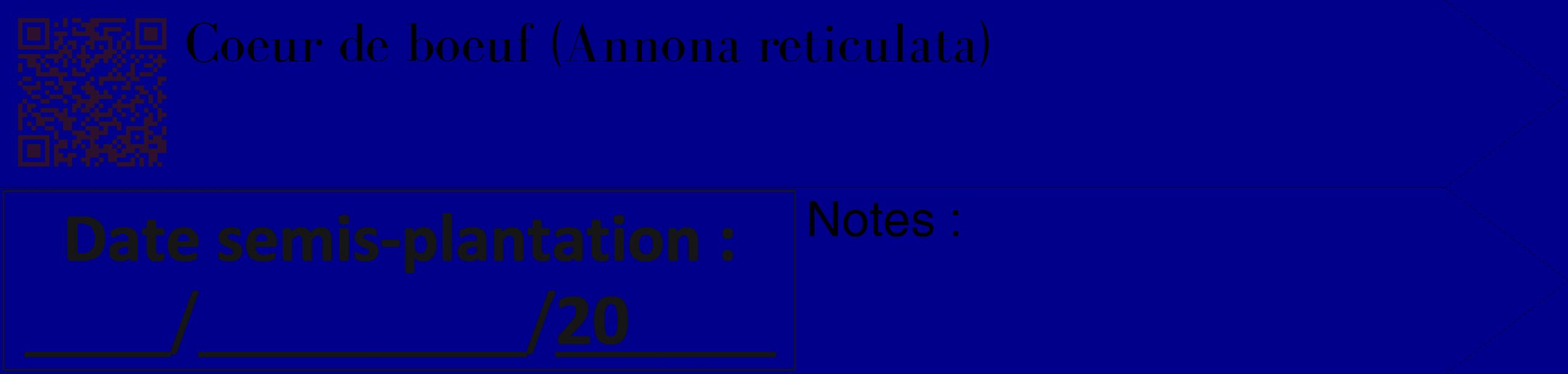 Étiquette de : Annona reticulata - format c - style noire7_simple_simplebod avec qrcode et comestibilité