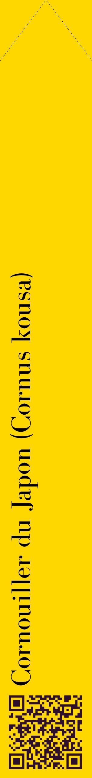 Étiquette de : Cornus kousa - format c - style noire21_simplebod avec qrcode et comestibilité