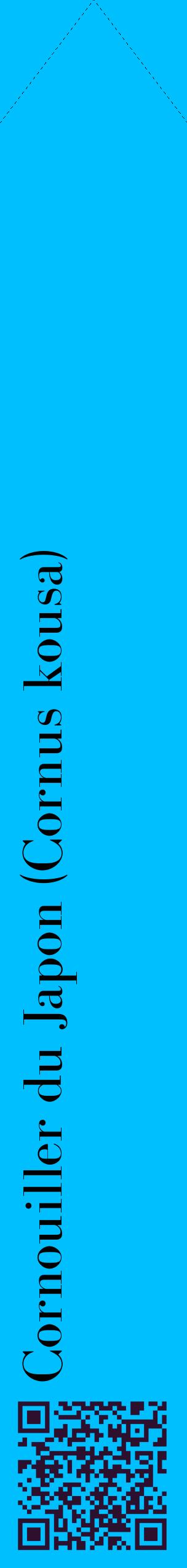 Étiquette de : Cornus kousa - format c - style noire2_simplebod avec qrcode et comestibilité