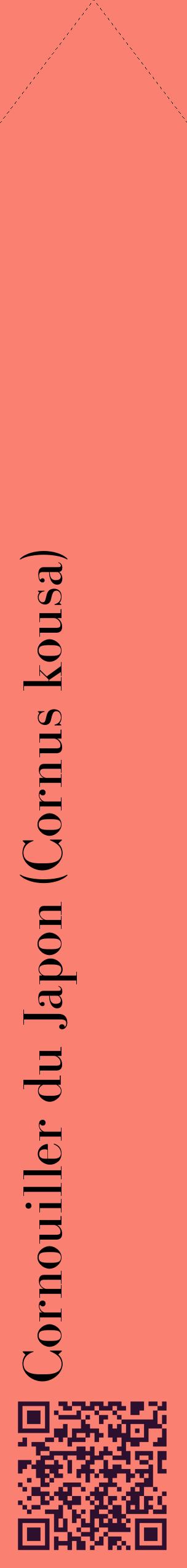 Étiquette de : Cornus kousa - format c - style noire38_simplebod avec qrcode et comestibilité