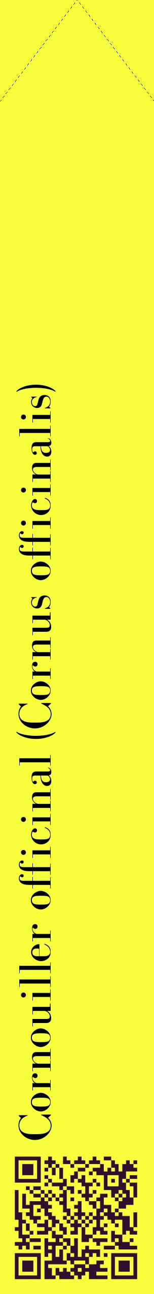 Étiquette de : Cornus officinalis - format c - style noire18_simplebod avec qrcode et comestibilité