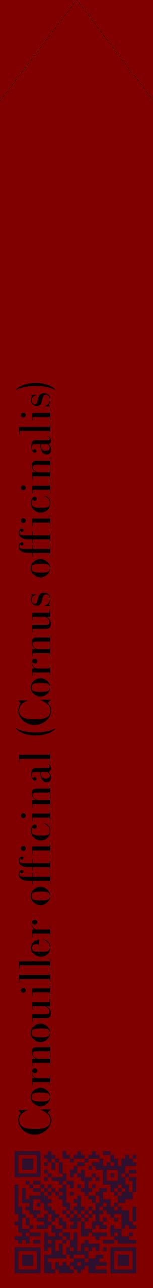 Étiquette de : Cornus officinalis - format c - style noire29_simplebod avec qrcode et comestibilité