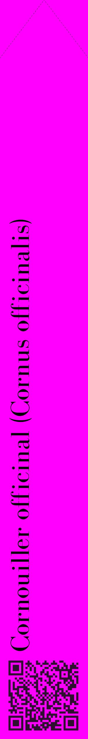 Étiquette de : Cornus officinalis - format c - style noire51_simplebod avec qrcode et comestibilité