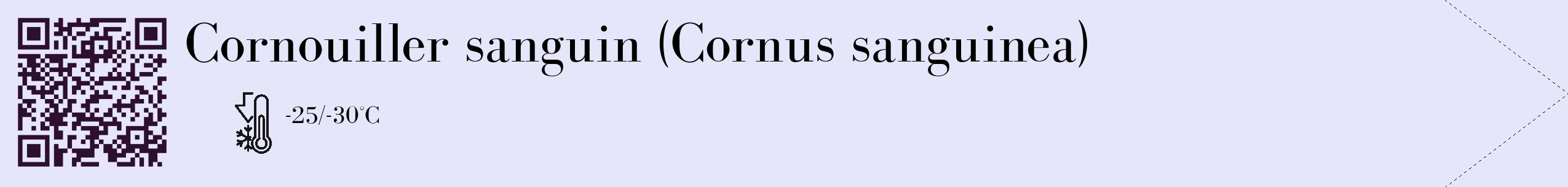 Étiquette de : Cornus sanguinea - format c - style noire55_simple_simplebod avec qrcode et comestibilité