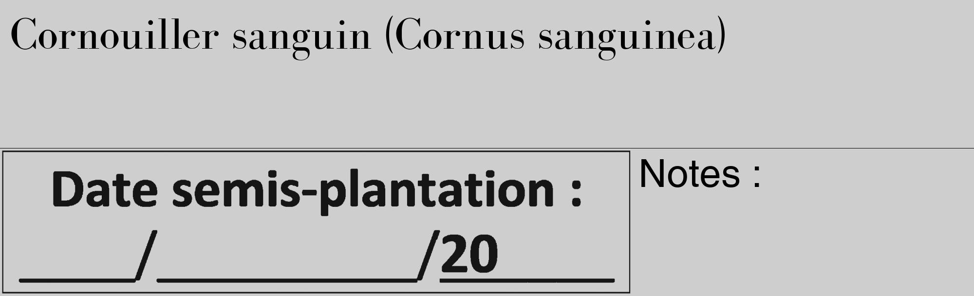 Étiquette de : Cornus sanguinea - format c - style noire17_basique_basiquebod avec comestibilité