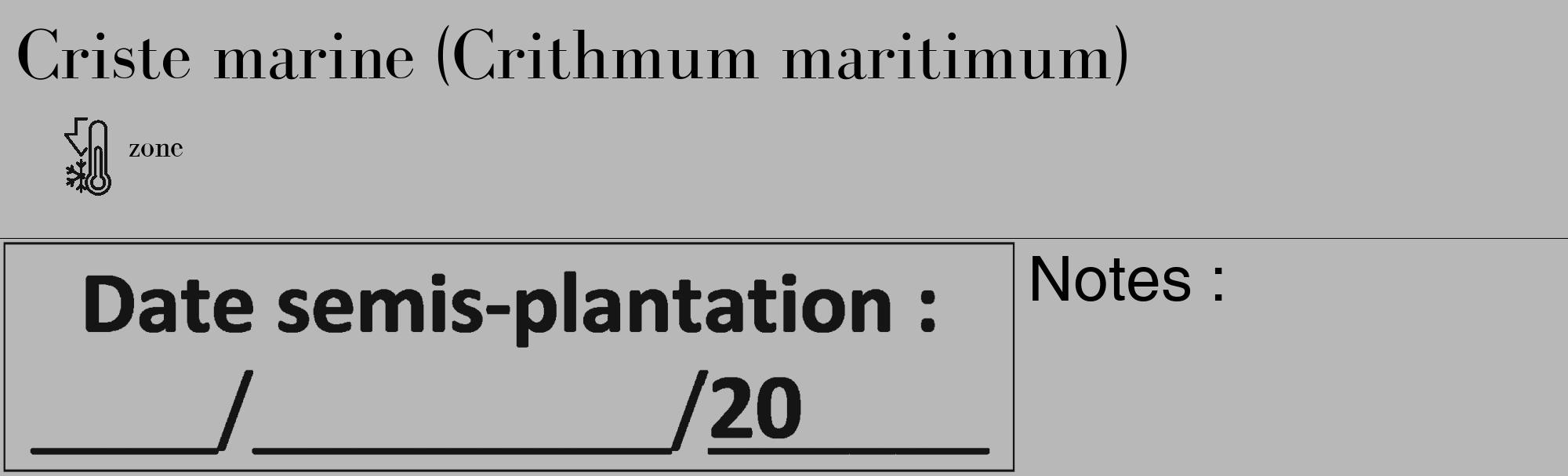 Étiquette de : Crithmum maritimum - format c - style noire39_basique_basiquebod avec comestibilité