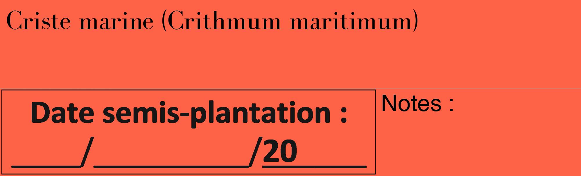 Étiquette de : Crithmum maritimum - format c - style noire25_basique_basiquebod avec comestibilité