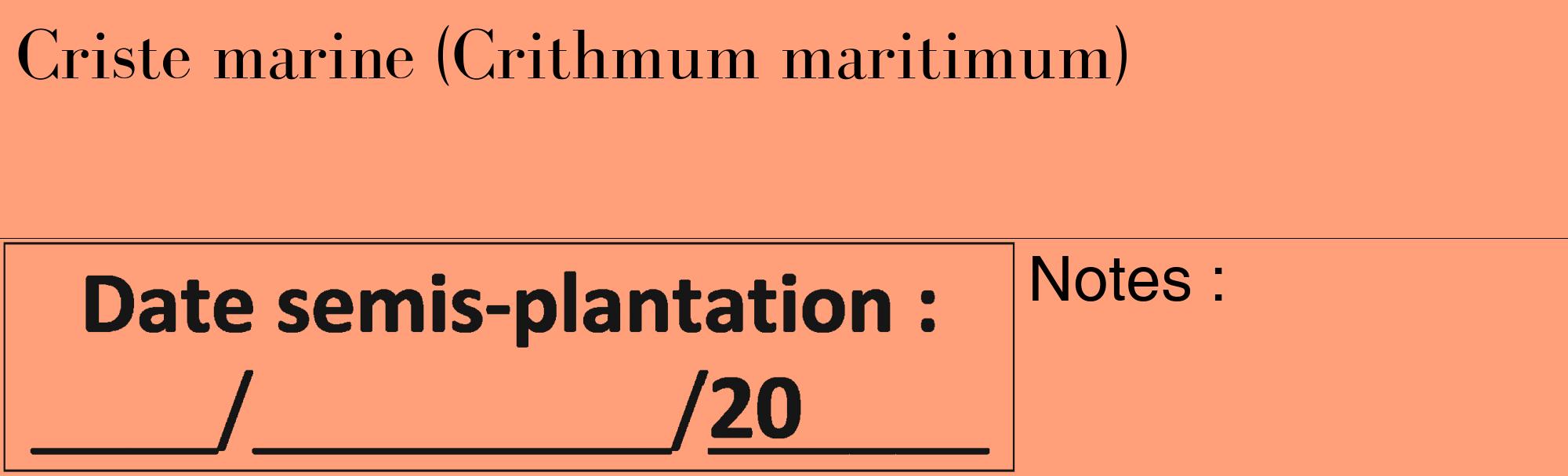 Étiquette de : Crithmum maritimum - format c - style noire39_basique_basiquebod avec comestibilité
