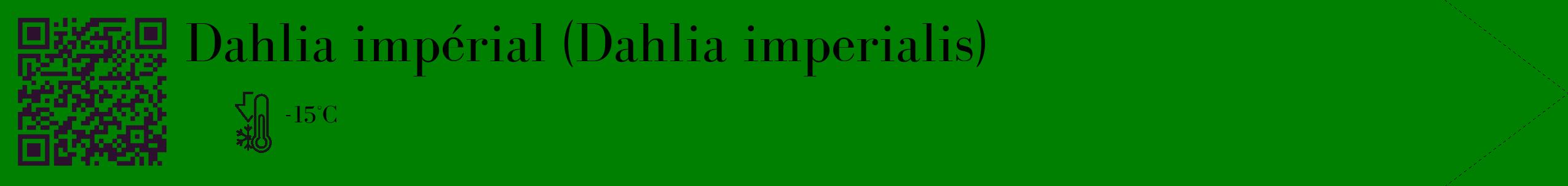 Étiquette de : Dahlia imperialis - format c - style noire9_simple_simplebod avec qrcode et comestibilité