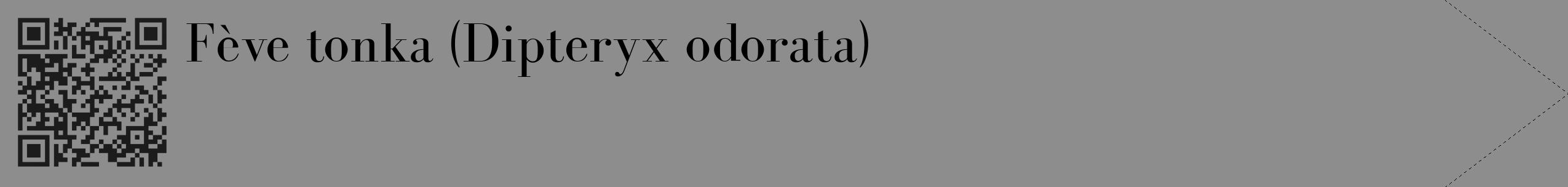 Étiquette de : Dipteryx odorata - format c - style noire2_simple_simplebod avec qrcode et comestibilité