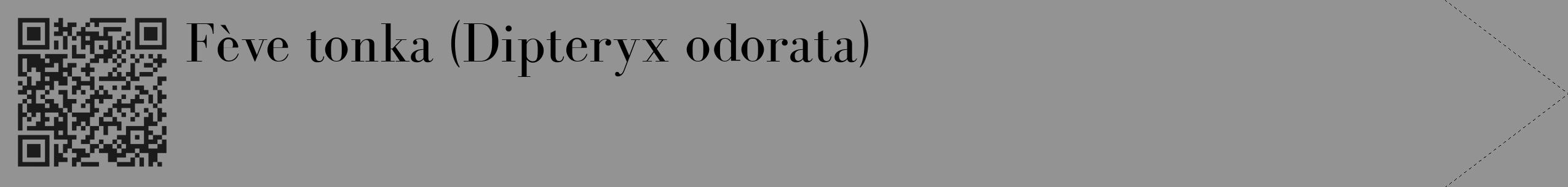 Étiquette de : Dipteryx odorata - format c - style noire44_simple_simplebod avec qrcode et comestibilité