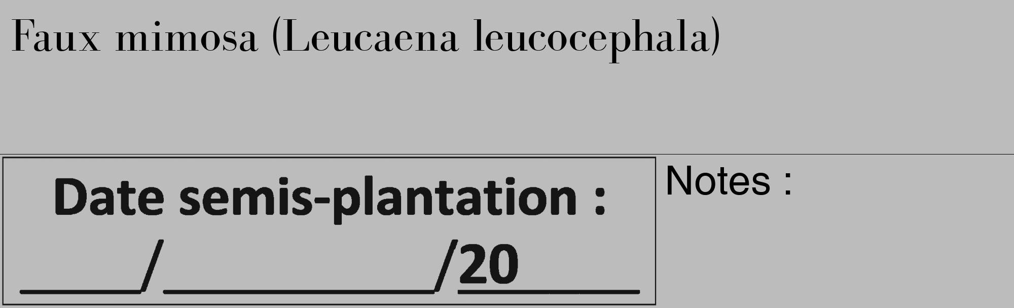 Étiquette de : Leucaena leucocephala - format c - style noire1_basique_basiquebod avec comestibilité