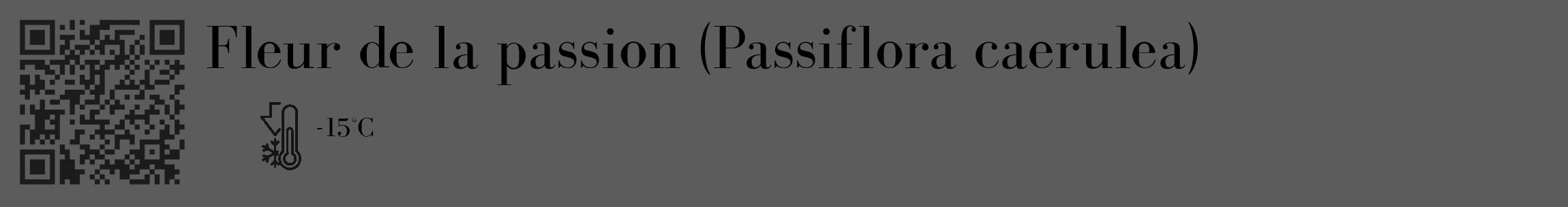Étiquette de : Passiflora caerulea - format c - style noire49_basique_basiquebod avec qrcode et comestibilité