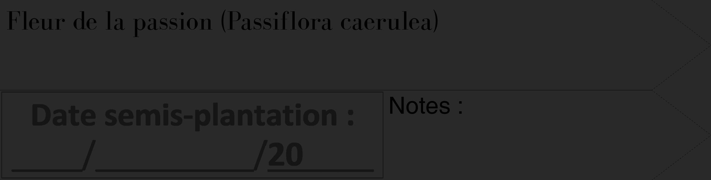 Étiquette de : Passiflora caerulea - format c - style noire34_simple_simplebod avec comestibilité