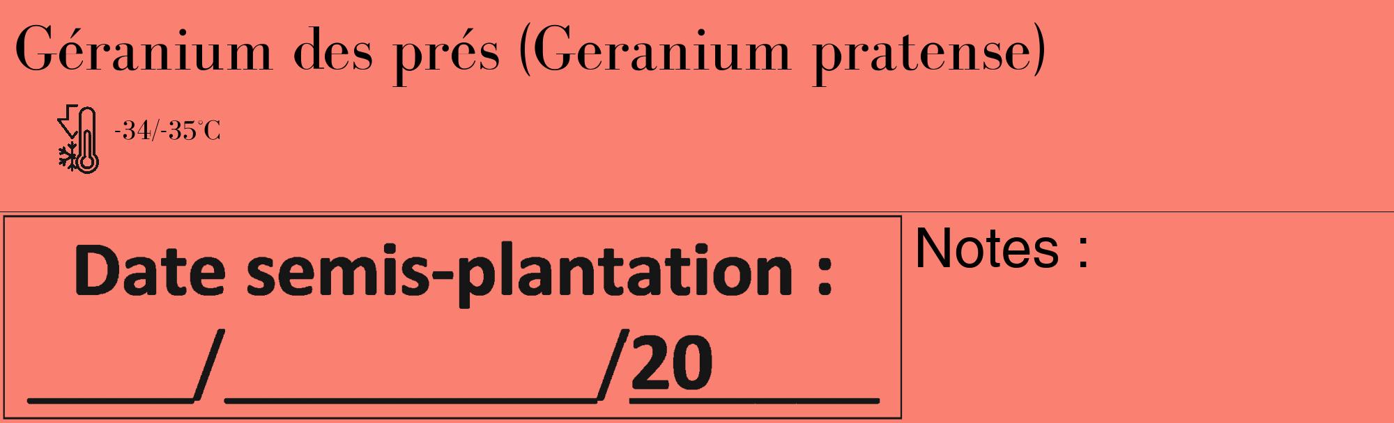Étiquette de : Geranium pratense - format c - style noire38_basique_basiquebod avec comestibilité