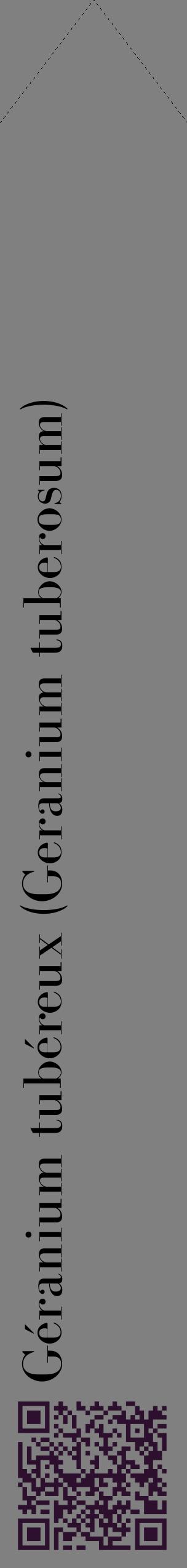 Étiquette de : Geranium tuberosum - format c - style noire57_simplebod avec qrcode et comestibilité