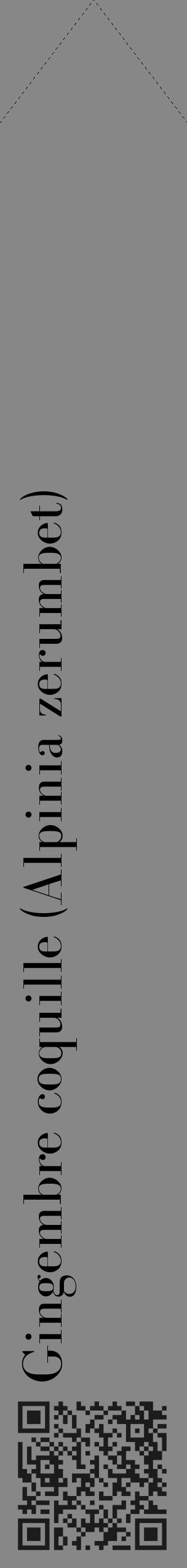 Étiquette de : Alpinia zerumbet - format c - style noire12_simple_simplebod avec qrcode et comestibilité - position verticale