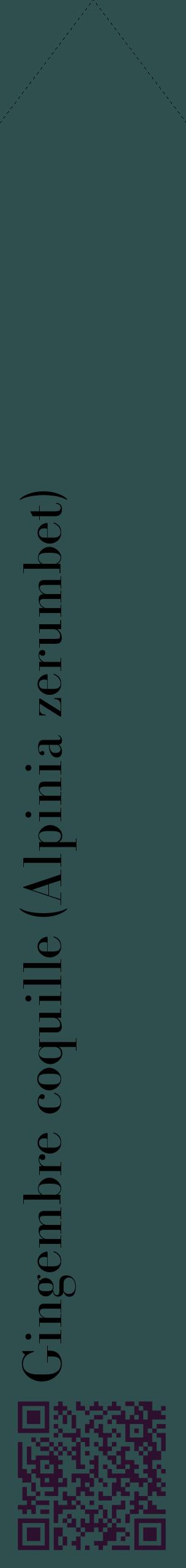 Étiquette de : Alpinia zerumbet - format c - style noire58_simplebod avec qrcode et comestibilité