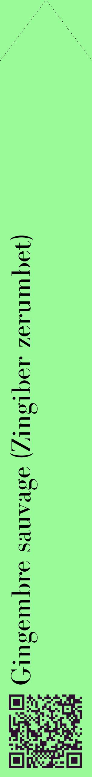 Étiquette de : Zingiber zerumbet - format c - style noire14_simplebod avec qrcode et comestibilité