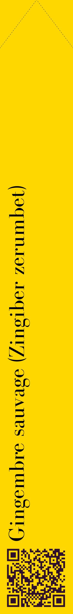 Étiquette de : Zingiber zerumbet - format c - style noire21_simplebod avec qrcode et comestibilité