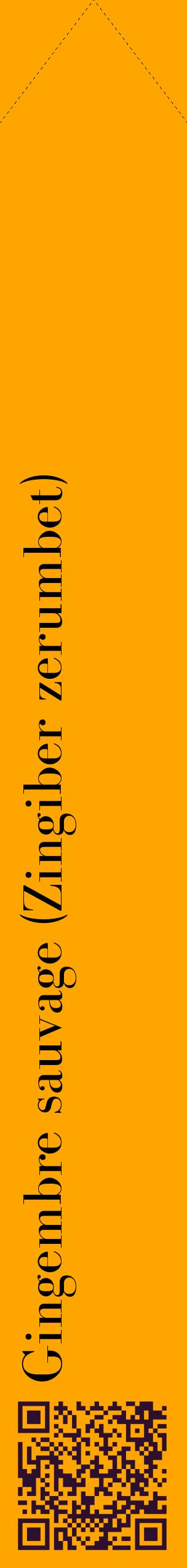 Étiquette de : Zingiber zerumbet - format c - style noire22_simplebod avec qrcode et comestibilité