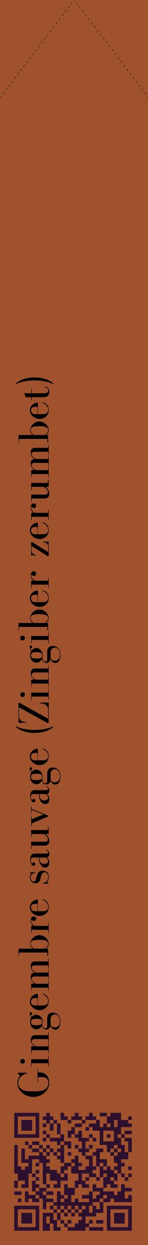 Étiquette de : Zingiber zerumbet - format c - style noire32_simplebod avec qrcode et comestibilité