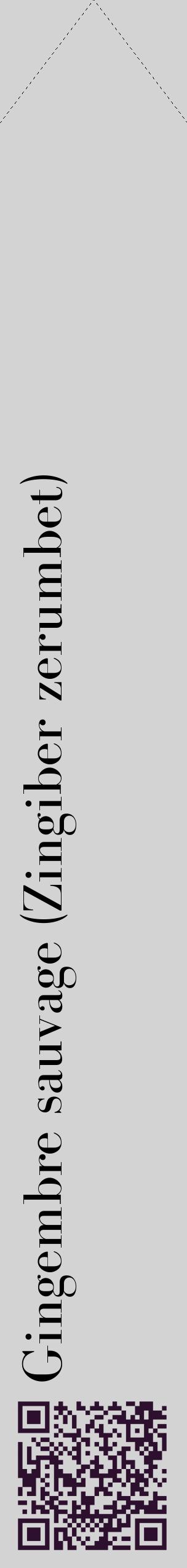 Étiquette de : Zingiber zerumbet - format c - style noire56_simplebod avec qrcode et comestibilité