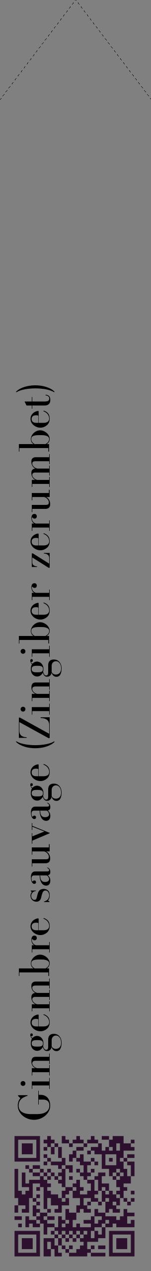 Étiquette de : Zingiber zerumbet - format c - style noire57_simplebod avec qrcode et comestibilité