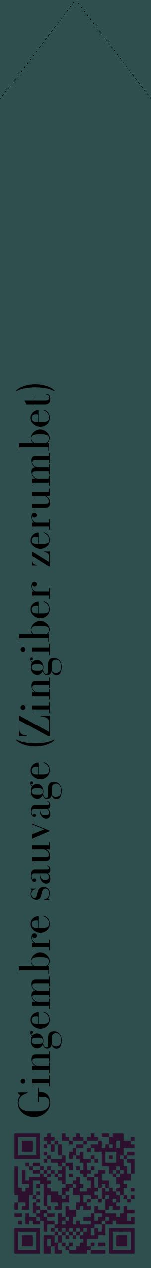 Étiquette de : Zingiber zerumbet - format c - style noire58_simplebod avec qrcode et comestibilité