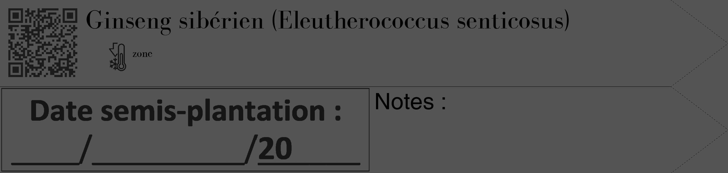Étiquette de : Eleutherococcus senticosus - format c - style noire30_simple_simplebod avec qrcode et comestibilité