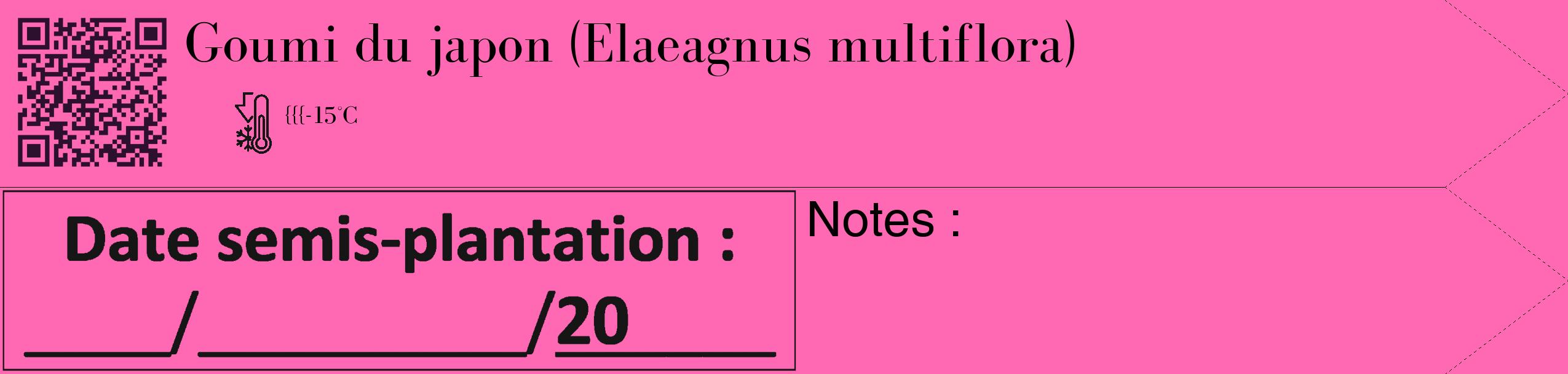 Étiquette de : Elaeagnus multiflora - format c - style noire42_simple_simplebod avec qrcode et comestibilité
