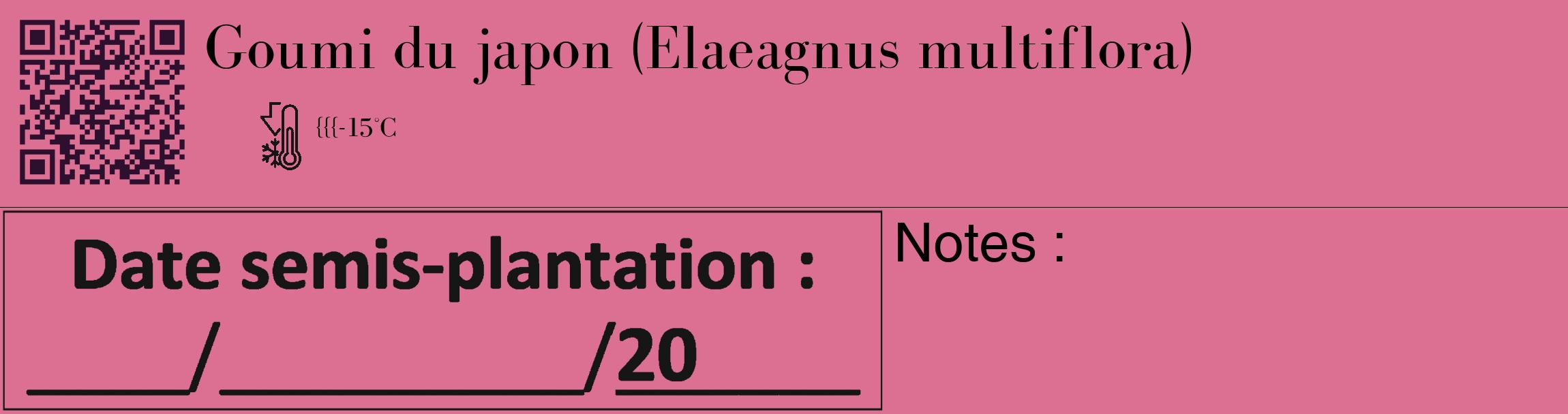 Étiquette de : Elaeagnus multiflora - format c - style noire44_basique_basiquebod avec qrcode et comestibilité