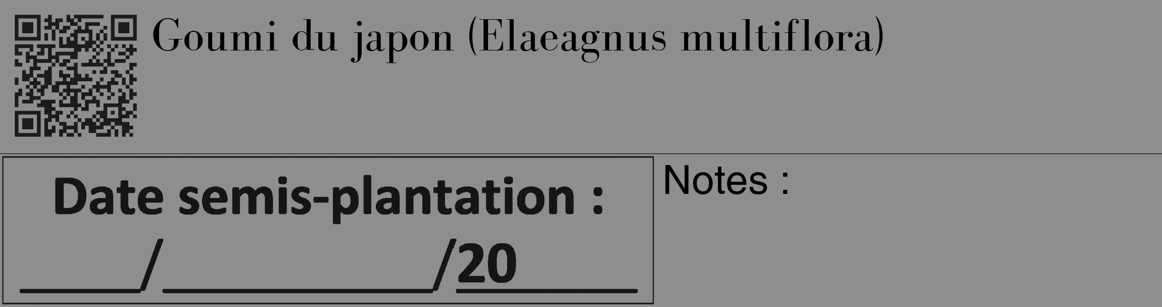 Étiquette de : Elaeagnus multiflora - format c - style noire25_basique_basiquebod avec qrcode et comestibilité