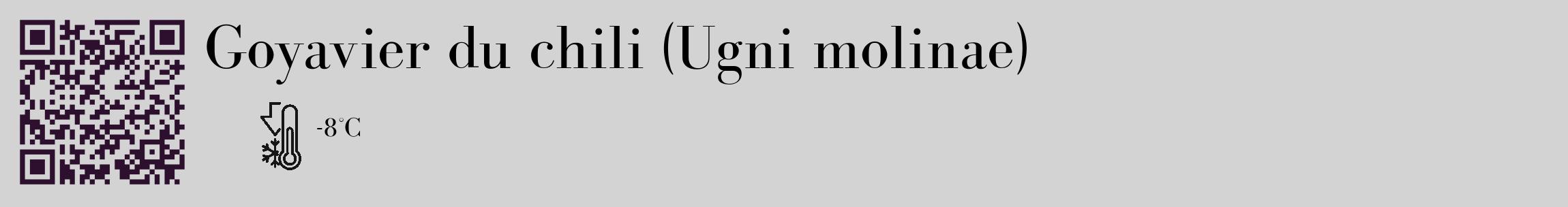 Étiquette de : Ugni molinae - format c - style noire56_basique_basiquebod avec qrcode et comestibilité