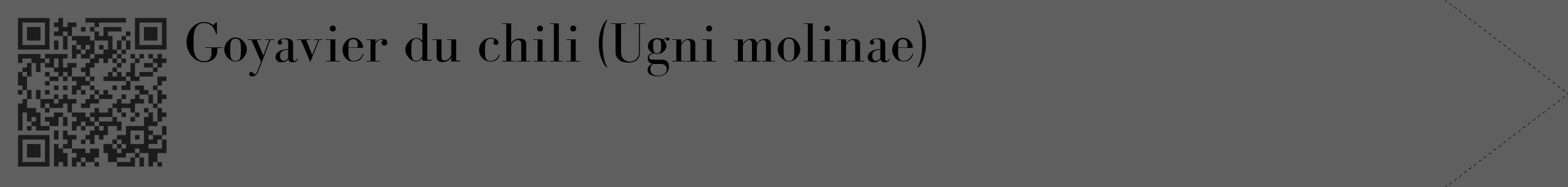 Étiquette de : Ugni molinae - format c - style noire10_simple_simplebod avec qrcode et comestibilité
