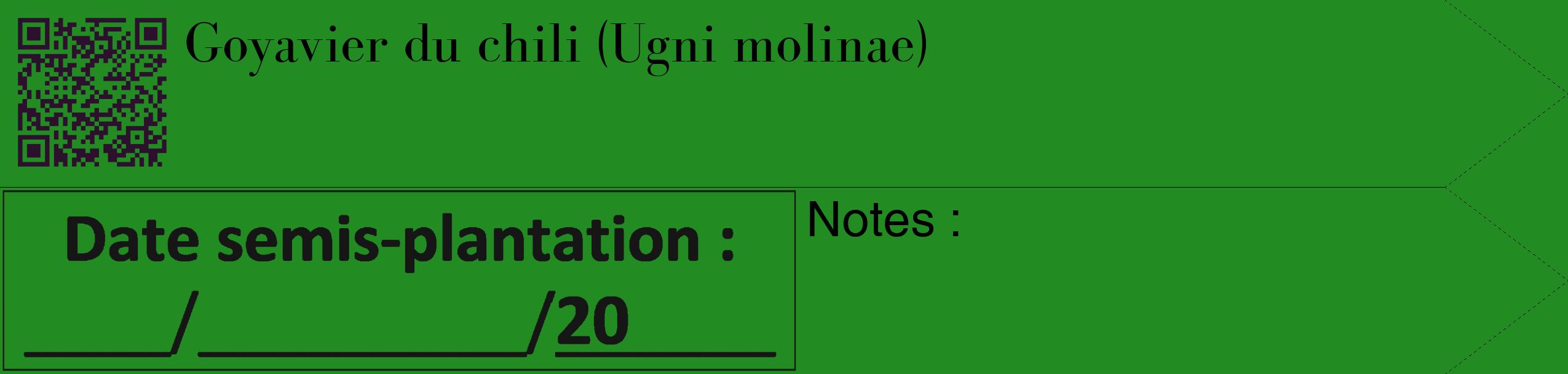 Étiquette de : Ugni molinae - format c - style noire10_simple_simplebod avec qrcode et comestibilité