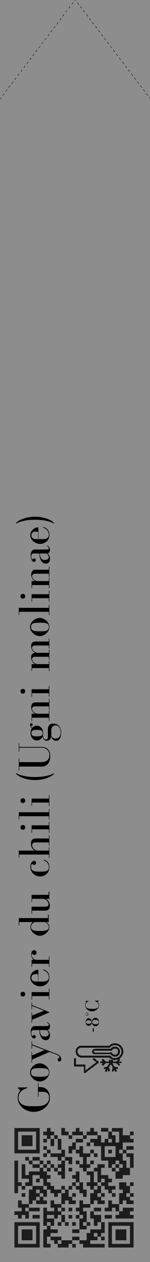 Étiquette de : Ugni molinae - format c - style noire2_simple_simplebod avec qrcode et comestibilité - position verticale