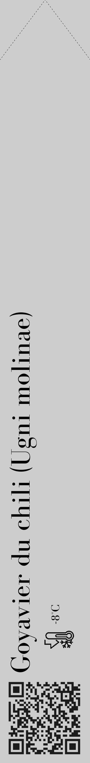 Étiquette de : Ugni molinae - format c - style noire41_simple_simplebod avec qrcode et comestibilité - position verticale