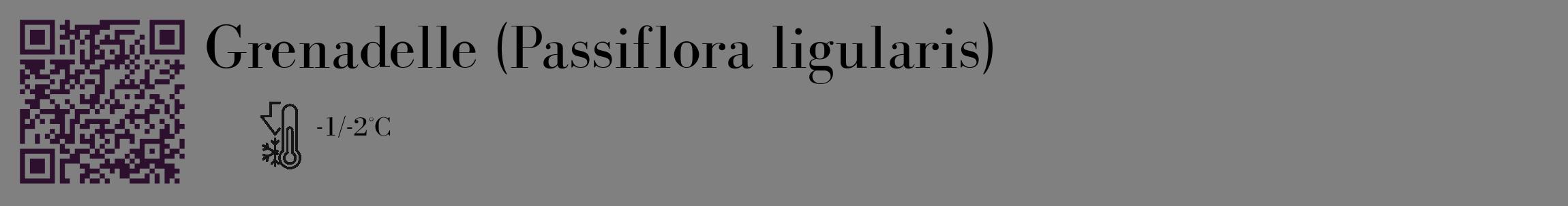 Étiquette de : Passiflora ligularis - format c - style noire57_basique_basiquebod avec qrcode et comestibilité