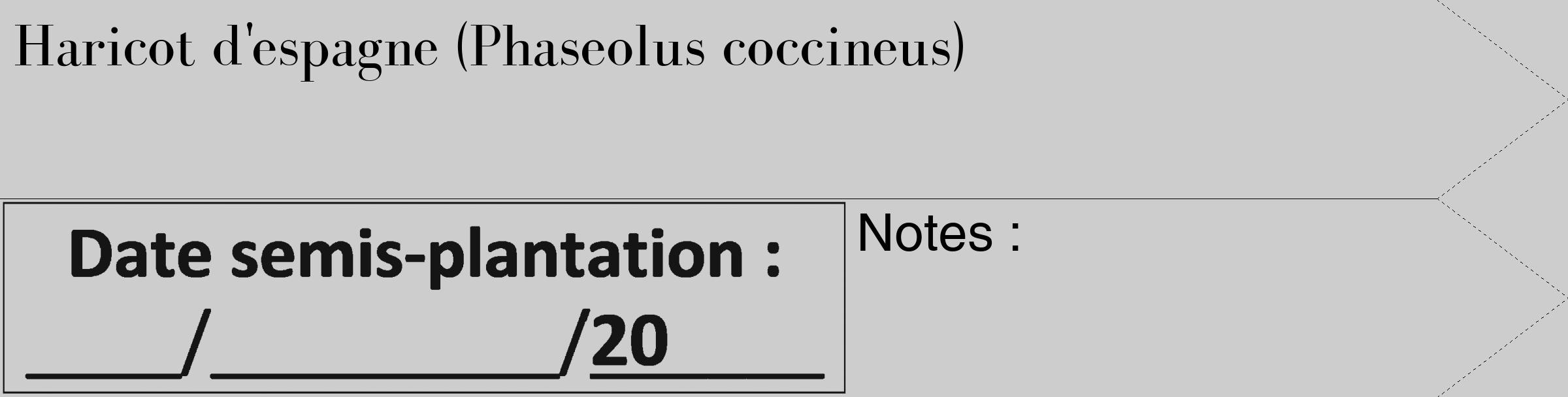 Étiquette de : Phaseolus coccineus - format c - style noire41_simple_simplebod avec comestibilité