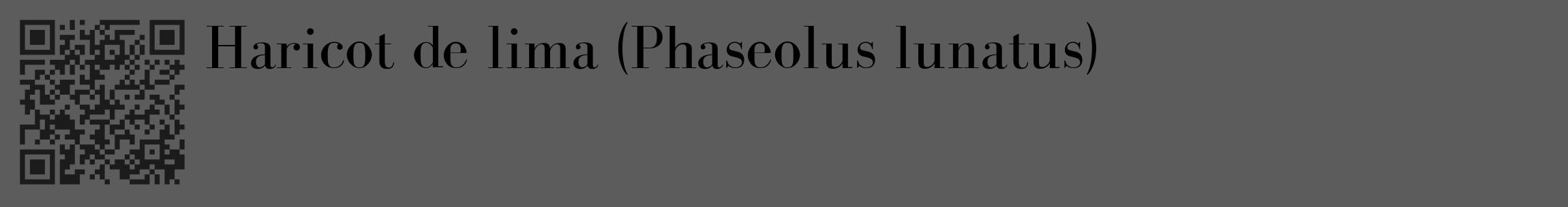 Étiquette de : Phaseolus lunatus - format c - style noire49_basique_basiquebod avec qrcode et comestibilité