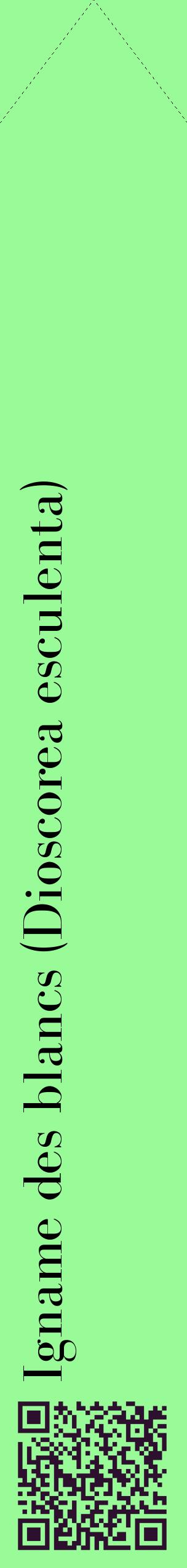 Étiquette de : Dioscorea esculenta - format c - style noire14_simplebod avec qrcode et comestibilité