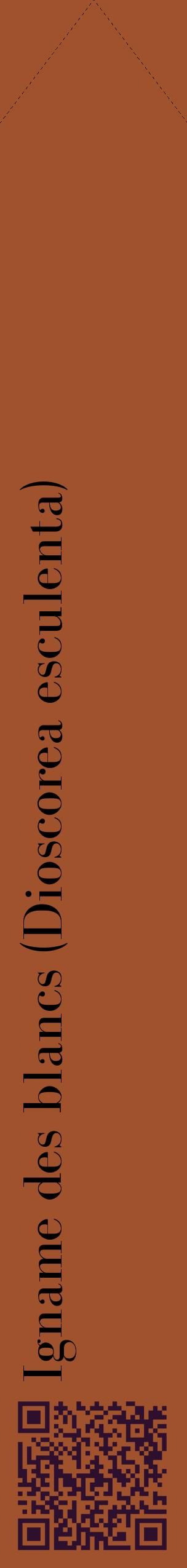Étiquette de : Dioscorea esculenta - format c - style noire32_simplebod avec qrcode et comestibilité